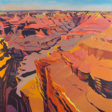 Painting titled "Mather Point - Gran…" by Michelle Auboiron, Original Artwork, Acrylic Mounted on Wood Stretcher frame