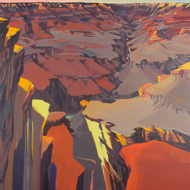 Painting titled "Grand Canyon - Yava…" by Michelle Auboiron, Original Artwork, Acrylic Mounted on Wood Stretcher frame