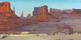Painting titled "Monument Valley - U…" by Michelle Auboiron, Original Artwork, Oil