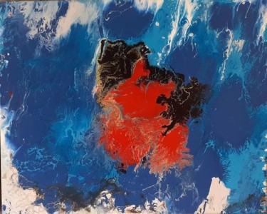 Peinture intitulée "vue du ciel ile" par Michelle Mata, Œuvre d'art originale, Acrylique