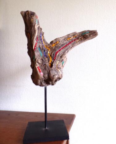 Sculptuur getiteld "bois flotté" door Michelle Vaillant, Origineel Kunstwerk, Mozaïek