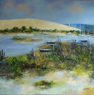 Peinture intitulée "La dune" par Michelle Millot, Œuvre d'art originale, Huile