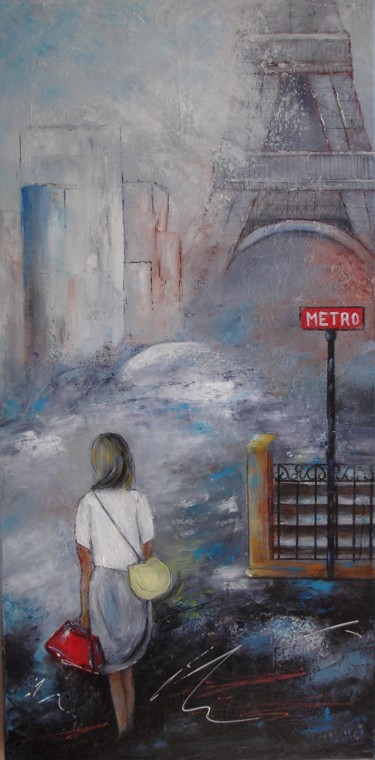 Peinture intitulée "les-parisiennes.jpg" par Michelle Millot, Œuvre d'art originale, Huile