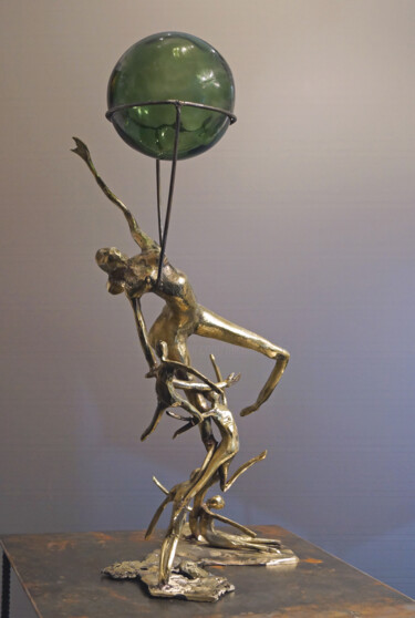 Sculpture intitulée "Prise de Hauteur" par Michel Neuville, Œuvre d'art originale, Bronze