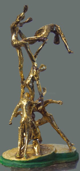 Sculptuur getiteld "Pyramide" door Michel Neuville, Origineel Kunstwerk, Bronzen