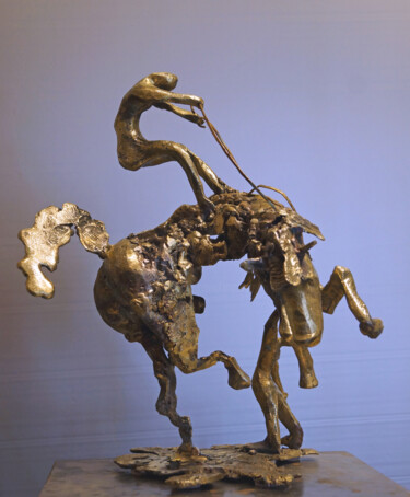 Rzeźba zatytułowany „Dressage” autorstwa Michel Neuville, Oryginalna praca, Brąz