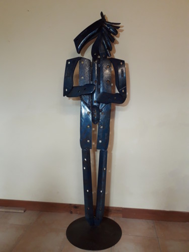 Skulptur mit dem Titel "Homme cheval" von Michel Sidobre, Original-Kunstwerk, Metalle