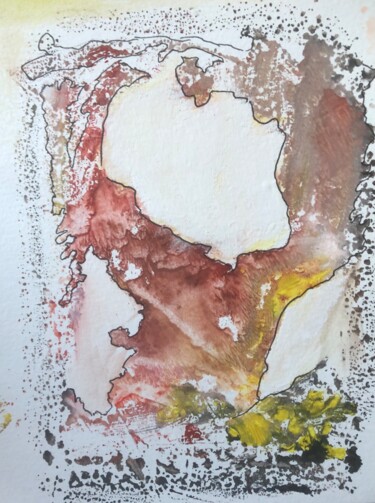 Painting titled "Sans titre 72" by Michel Teulé, Original Artwork, Gouache