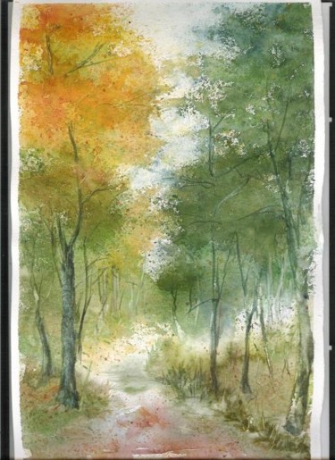 Peinture intitulée "Forêt" par Mickael Thébault, Œuvre d'art originale