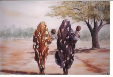 Peinture intitulée "africaines" par Mickael Thébault, Œuvre d'art originale