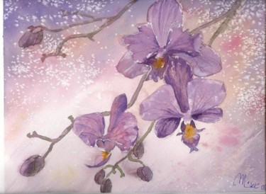 Peinture intitulée "orchidée" par Mickael Thébault, Œuvre d'art originale