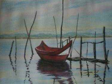 Peinture intitulée "barque" par Mickael Thébault, Œuvre d'art originale
