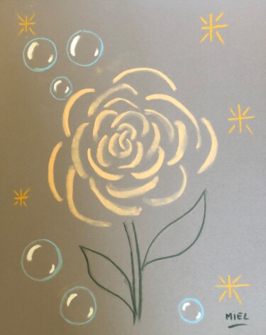 Pittura intitolato "douce rose" da Miel, Opera d'arte originale, Pastello
