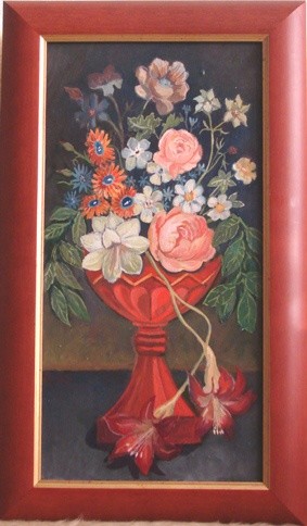Картина под названием "kwiaty" - Mieczysław Burda, Подлинное произведение искусства