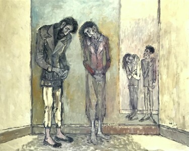 Painting titled "Familia 9" by Miguel Ángel Sáez, Original Artwork, Oil