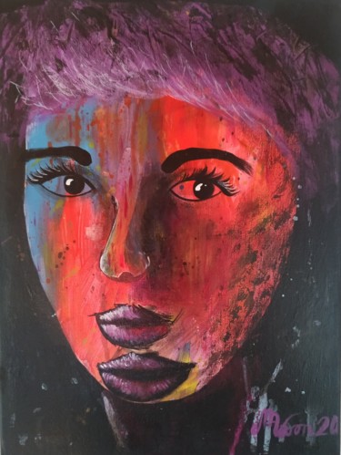 Painting titled "Tu mirada 2" by Miguel Ángel Varón Recaj, Original Artwork, Acrylic