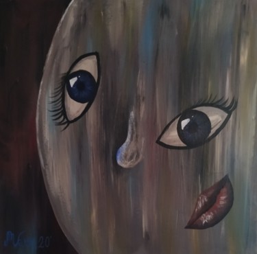 Painting titled "Tu mirada 5" by Miguel Ángel Varón Recaj, Original Artwork, Acrylic