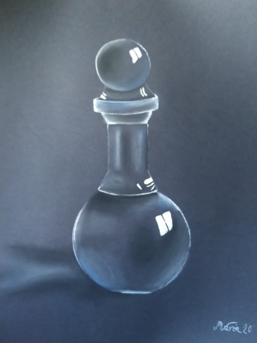 Painting titled "Glass" by Miguel Ángel Varón Recaj, Original Artwork, Pastel