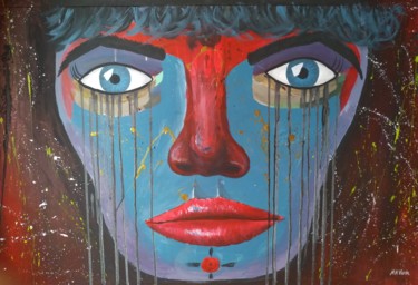 Painting titled "Tu mirada 6" by Miguel Ángel Varón Recaj, Original Artwork, Acrylic