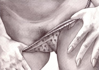 Tekening getiteld "EROTIC INK CLOSE UP" door Miguel Esquivel Kuello, Origineel Kunstwerk, Inkt