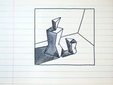 Drawing titled "GLASS & BOTTLE DRAW…" by Miguel Esquivel Kuello, Original Artwork, Marker