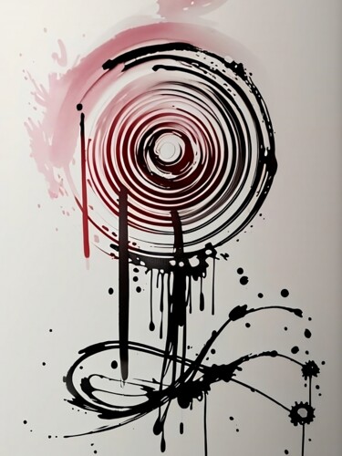 Digitale Kunst mit dem Titel "Red Spiral 1" von Miguel Marques, Original-Kunstwerk, KI-generiertes Bild