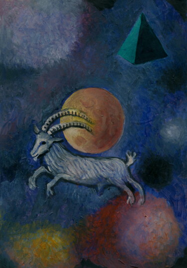 Painting titled "Capricornio" by Miguel Rojas, Original Artwork, Encaustic