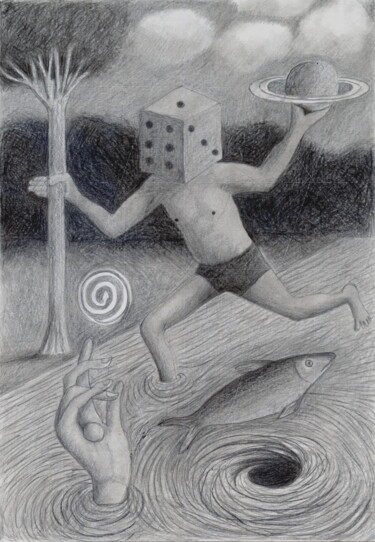 Rysunek zatytułowany „The mistery man” autorstwa Miguel Rojas, Oryginalna praca, Ołówek