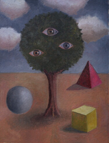 Peinture intitulée "Ojos II" par Miguel Rojas, Œuvre d'art originale, Huile