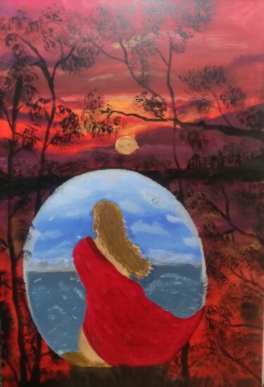 Malerei mit dem Titel "Memories in a sunset" von Miguel Vieira, Original-Kunstwerk, Acryl