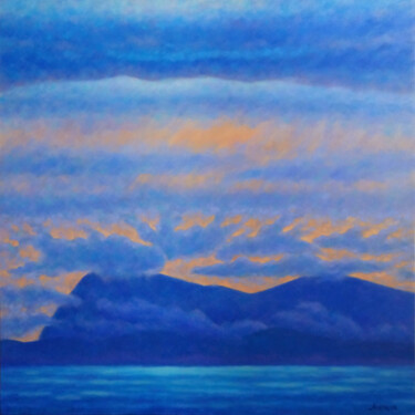 Painting titled "Dawn" by Mikhaela Ivanova, Original Artwork, Oil Mounted on Wood Stretcher frame