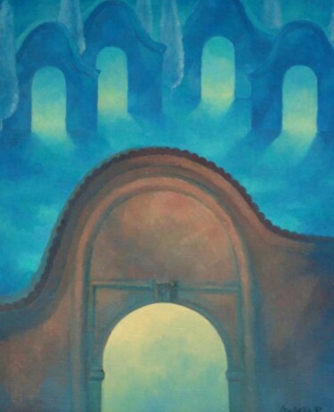 Peinture intitulée "Gate" par Mikhaela Ivanova, Œuvre d'art originale, Huile Monté sur Châssis en bois