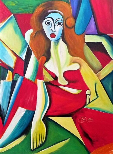 Painting titled "Wife" by Mihai Denis, Original Artwork, Acrylic