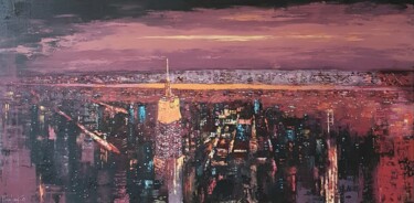 Painting titled "Heart Of The City" by Olga Mihailicenko, Original Artwork, Oil