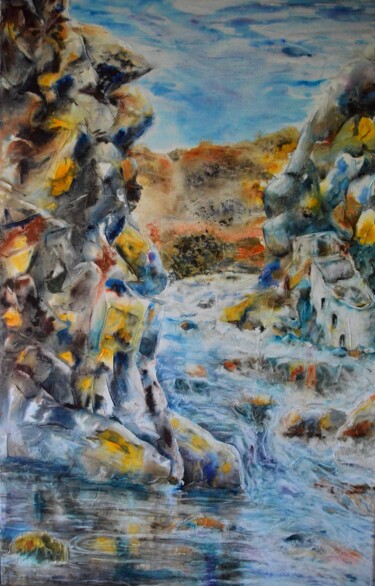 Картина под названием "Chahut aquatique" - Mijo Chambon, Подлинное произведение искусства, Акварель Установлен на Деревянная…