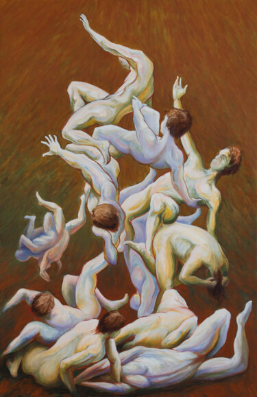 Peinture intitulée "Niedergang" par Mike Kliemand, Œuvre d'art originale, Tempera