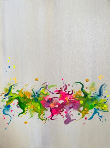 Malerei mit dem Titel "happy little painti…" von Mike Wagener, Original-Kunstwerk, Acryl