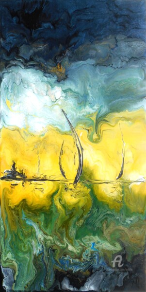 Pittura intitolato "Marine / Seascape 1…" da Mikha, Opera d'arte originale, Altro