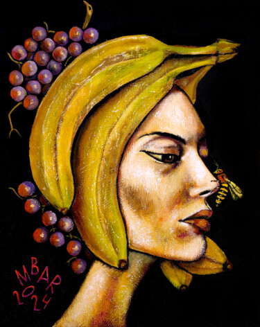 Painting titled "Bee yourself" by Mikhail Baranovskiy, Original Artwork, Acrylic Mounted on Wood Stretcher frame