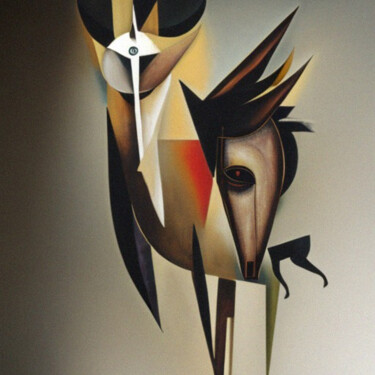 Arts numériques intitulée "Horse abstraction5" par Mikhail Deshuk, Œuvre d'art originale, Peinture numérique