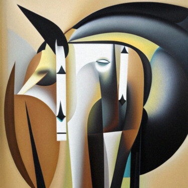 Arts numériques intitulée "Horse abstraction11" par Mikhail Deshuk, Œuvre d'art originale, Peinture numérique