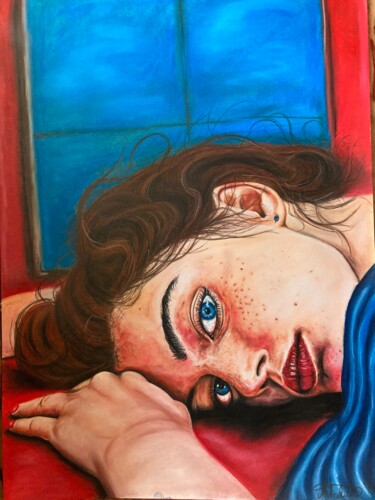 Tekening getiteld "silent longing" door Mikiart, Origineel Kunstwerk, Pastel