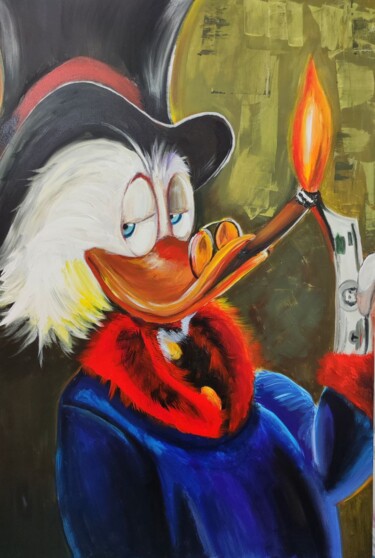 Malerei mit dem Titel "Scrooge McDuck" von Mila Molchanova, Original-Kunstwerk, Acryl