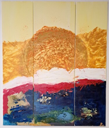 Peinture intitulée "Sonne" par Mi Lan, Œuvre d'art originale, Acrylique Monté sur Châssis en bois