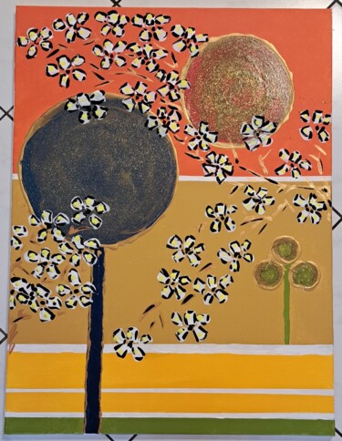"Landschaft mit Blüt…" başlıklı Tablo Mi Lan tarafından, Orijinal sanat, Akrilik Ahşap Sedye çerçevesi üzerine monte edilmiş