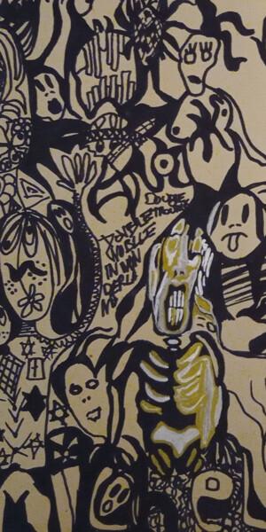 Картина под названием "Blablabla...politic…" - Milao Chewithllipta, Подлинное произведение искусства, Шариковая ручка
