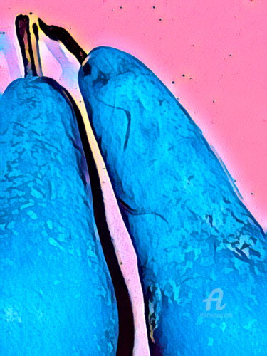Фотография под названием "Poires bleues 2" - Miler Art, Подлинное произведение искусства, Цифровая фотография