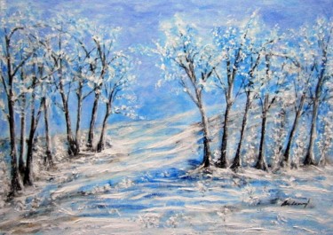 Painting titled "Winter country2.." by Milka Urbaníková, Original Artwork, Acrylic