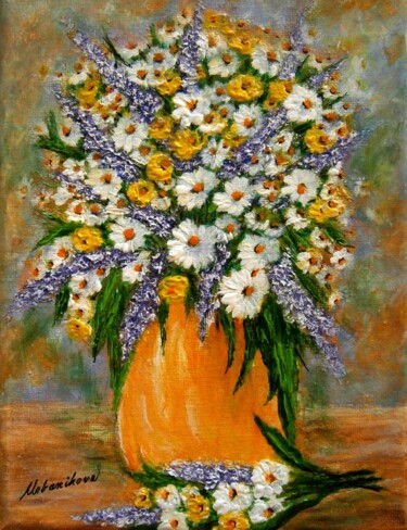 Painting titled "FLOWERS OF SUMMER 31" by Milka Urbaníková, Original Artwork, Acrylic