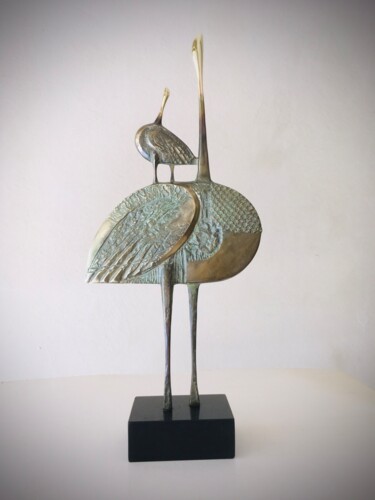Sculpture titled "Birds" by Milko Dobrev, Original Artwork, Bronze